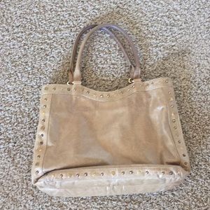 Lauren Merkin tan studded shoulder bag